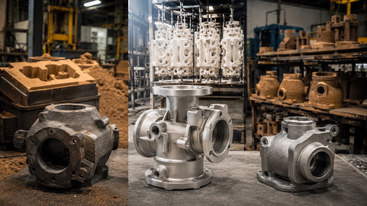 Different types of metal casting processes.